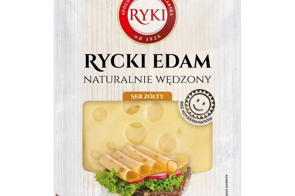 Rycki Edam naturalnie wędzony w plastrach